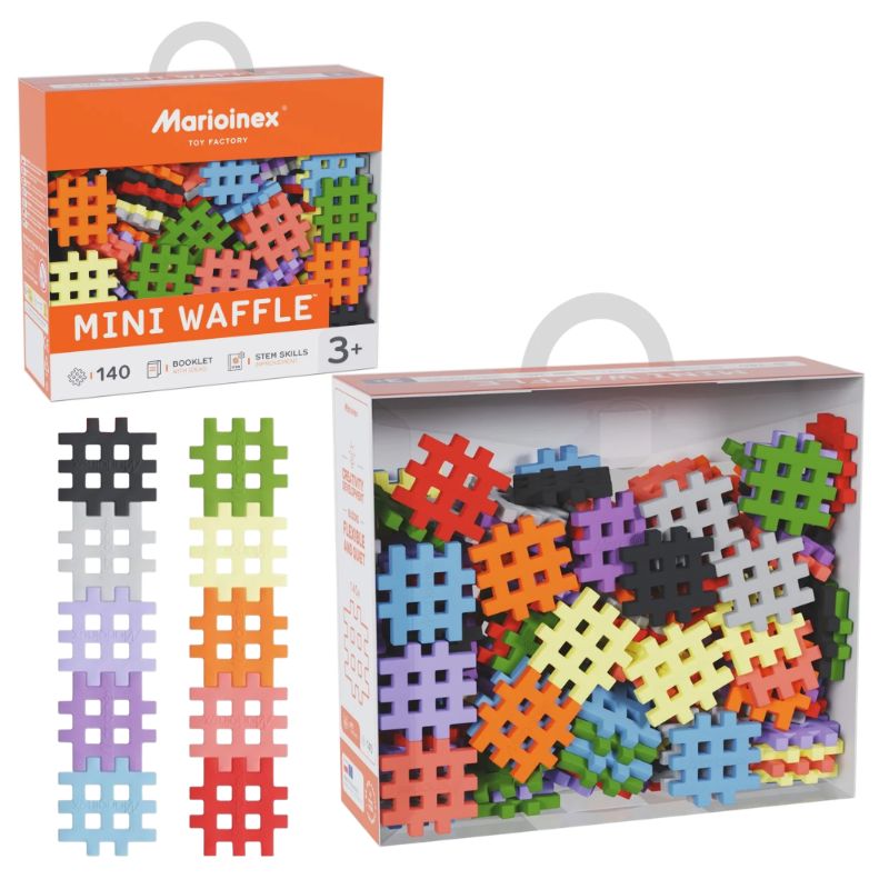 Marioinex Mini Waffle Klocki Konstrukcyjne Małe Edukacyjne Kreatywne Dynamiczne Kolory 140 Sztuk