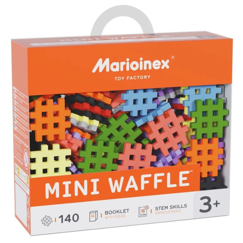 Marioinex Mini Waffle Klocki Konstrukcyjne Małe Edukacyjne Kreatywne Dynamiczne Kolory 140 Sztuk