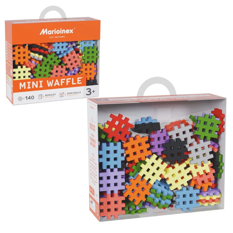 Marioinex Mini Waffle Klocki Konstrukcyjne Małe Edukacyjne Kreatywne Dynamiczne Kolory 140 Sztuk
