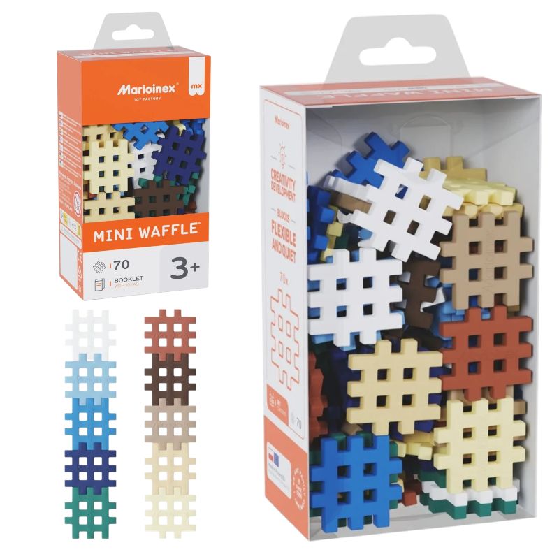 Marioinex Mini Waffle Klocki Konstrukcyjne Małe Edukacyjne Kreatywne Kolory Lasu 70 Sztuk