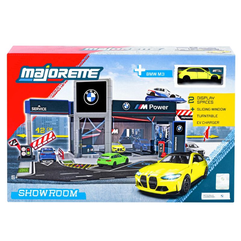 Majorette Garaż Showroom BMW Zestaw Salon Samochodowy + Samochodzik Pojazd Autko