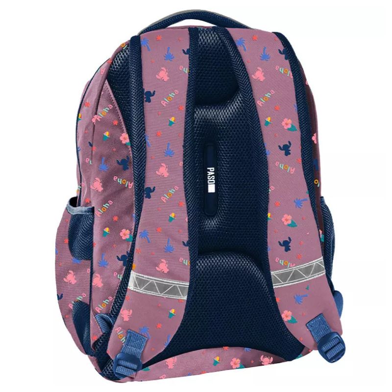 Paso Plecak Szkolny Młodzieżowy Do Szkoły Trzykomorowy Duży Pojemny Odblaski A4 Stitch Aloha
