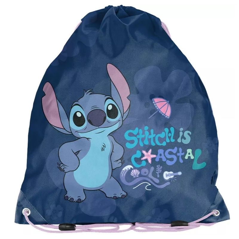 Paso Worek Sportowy Na Obuwie WF Basen Plecak Podróżny Kompaktowy Szkolny Stitch Coastal Cool