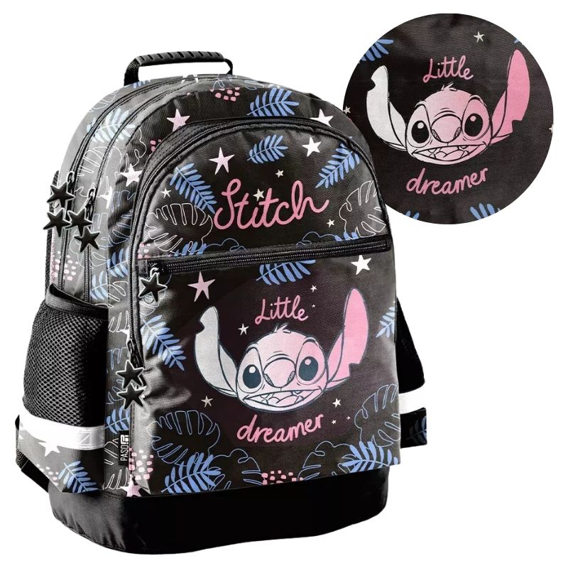 Paso Plecak Szkolny Młodzieżowy Do Szkoły Dwukomorowy Duży Pojemny Odblaski A4 Stitch Aloha Little Dreamer