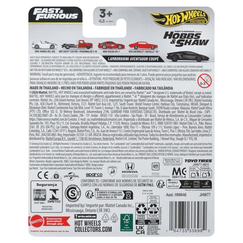 Hot Wheels Premium Fast&Furious Autko Samochód 1:64