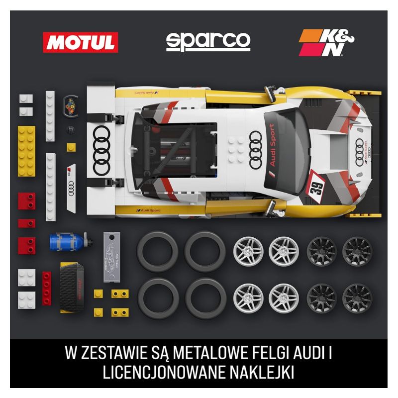 Klocki Hot Wheels Brick Shop Składany Samochód '15 Audi R8 Lms Autko Do Złożenia 10+
