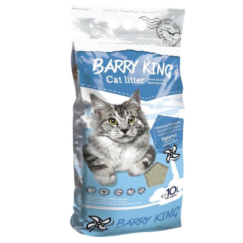 Żwirek Bentonitowy Barry King Dla Kota Zbrylający Naturalny 10l Bezpyłowy Bezzapachowy