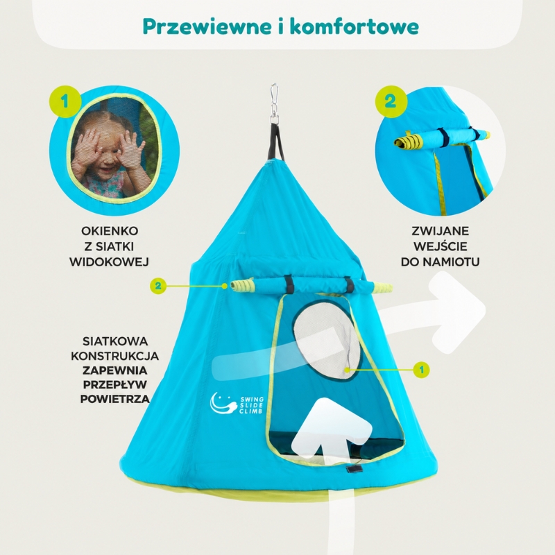 Wisząca Baza Dla Dzieci Ogrodowa Namiot Z Drabinkami Do Wspinaczki Rama Wspinaczkowa UFO Tp Toys