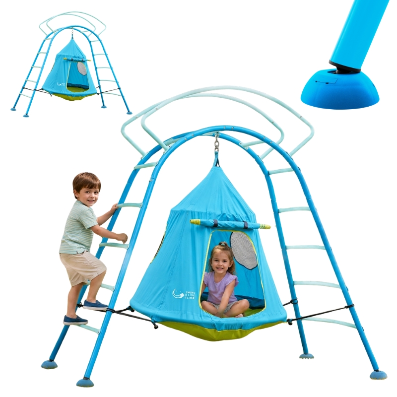 Wisząca Baza Dla Dzieci Ogrodowa Namiot Z Drabinkami Do Wspinaczki Rama Wspinaczkowa UFO Tp Toys