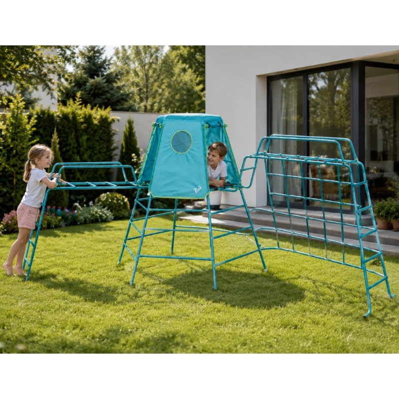Plac Zabaw Domek Z Drabinkami Wspinaczkowymi I Siatką Wspinaczkową Dla Dzieci Domek Ogrodowy Do Wspinaczki Tp Toys