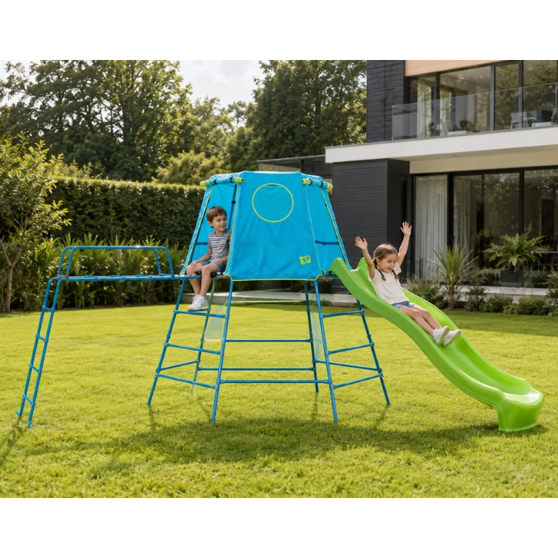 Plac Zabaw Domek Z Drabinkami Wspinaczkowymi I Zjeżdżalnią Dla Dzieci Domek Ogrodowy Do Wspinaczki Tp Toys