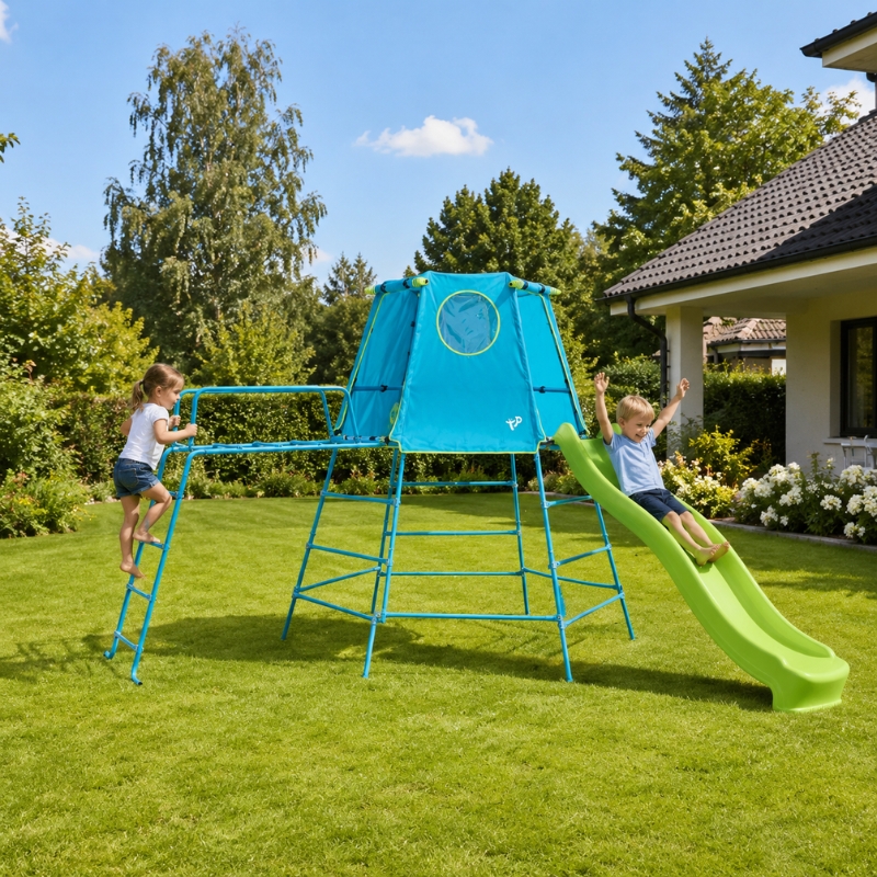Plac Zabaw Domek Z Drabinkami Wspinaczkowymi I Zjeżdżalnią Dla Dzieci Domek Ogrodowy Do Wspinaczki Tp Toys