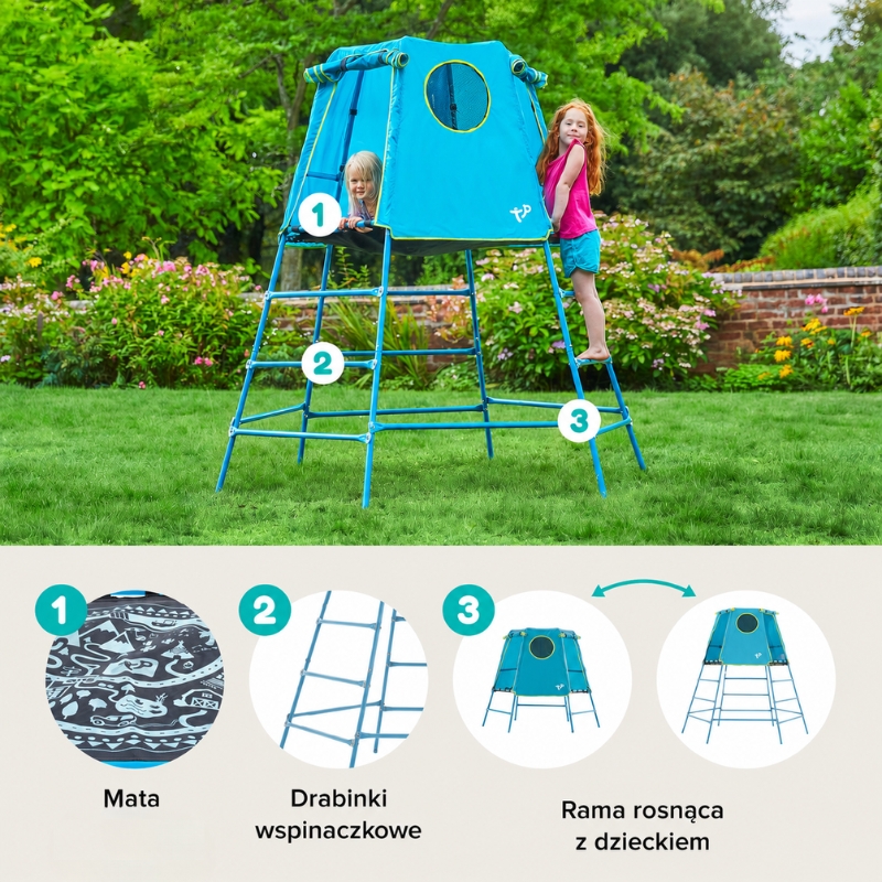 Plac Zabaw Domek Z Drabinkami Wspinaczkowymi I Zjeżdżalnią Dla Dzieci Domek Ogrodowy Do Wspinaczki Tp Toys
