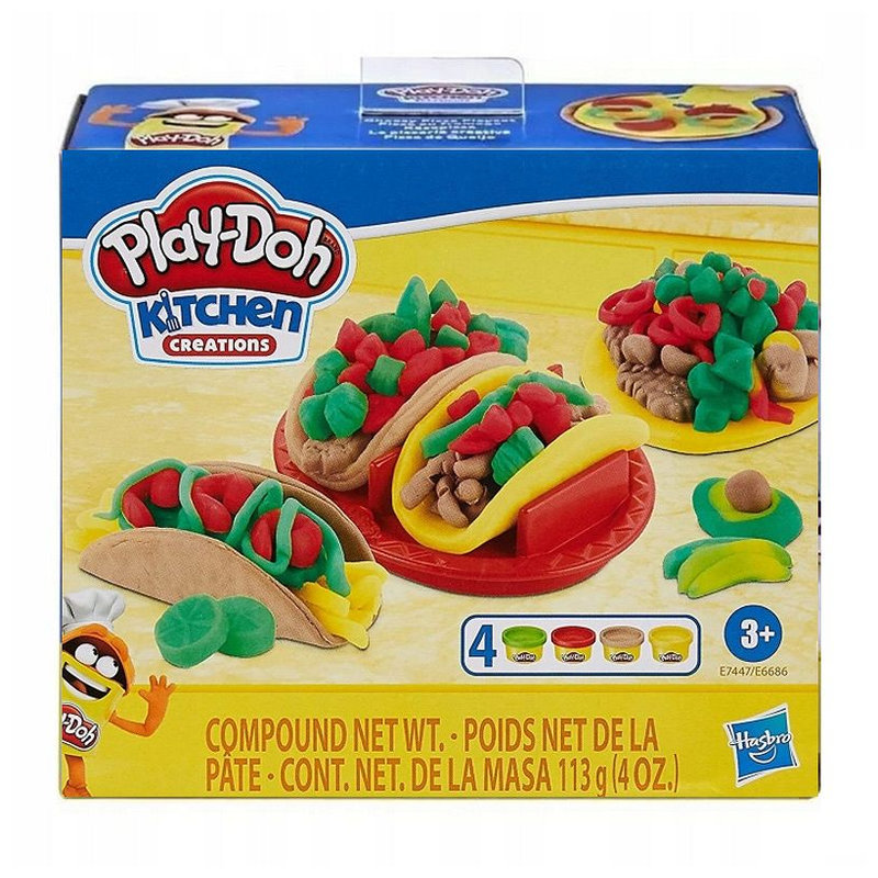 Play-Doh Kitchen Creations Ciastolina Masa Plastyczna Seria Kuchenna Zestaw Taco Tortille Akcesoria 3+