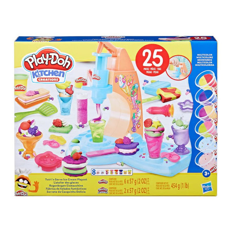 Play-Doh Kitchen Creations Ciastolina Masa Plastyczna Seria Kuchenna Zestaw Lody Lodziarnia Maszyna Do Lodów Akcesoria 3+