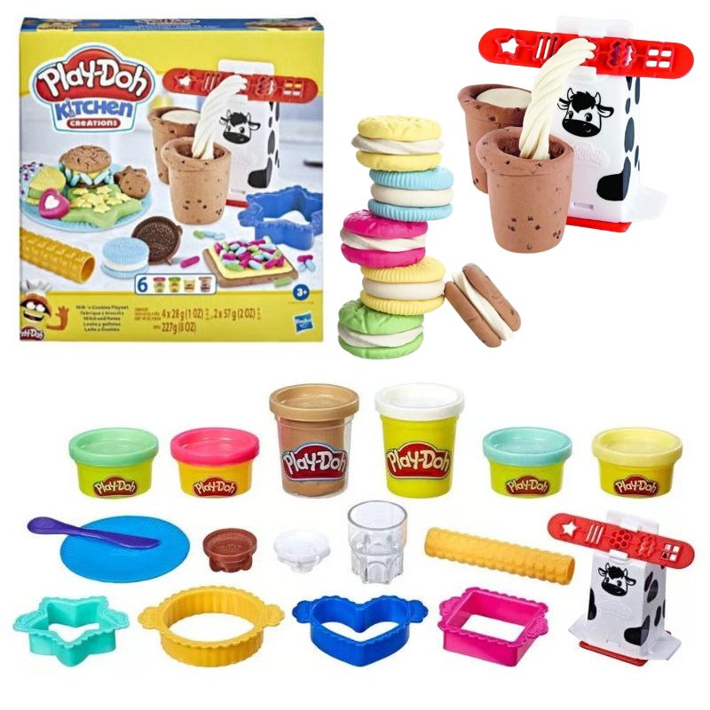 Play-Doh Kitchen Creations Plastilină Set Seria Bucătărie Lapte și Fursecuri Accesorii 3+