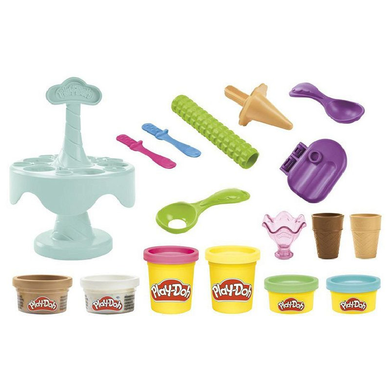 Play-Doh Kitchen Creations Ciastolina Masa Plastyczna Seria Kuchenna Zestaw Lody Lodziarnia Akcesoria 3+
