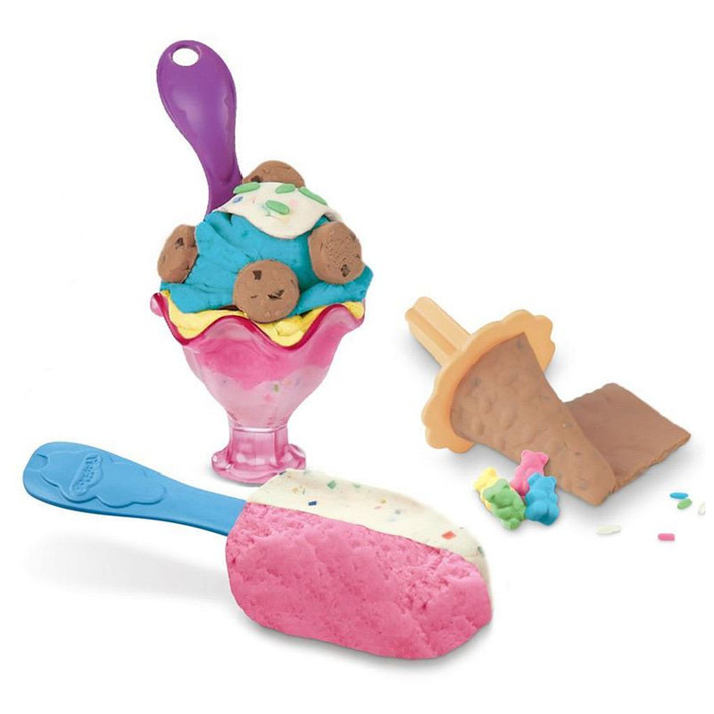 Play-Doh Kitchen Creations Ciastolina Masa Plastyczna Seria Kuchenna Zestaw Lody Lodziarnia Akcesoria 3+