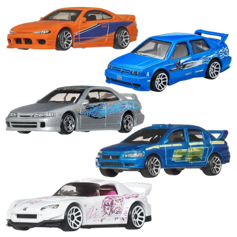Zestaw Autek 5 x Hot Wheels Szybcy I Wściekli Fast & Furious Graphic Remix Autko Samochodzik Resorak HNR88 JBY44 JBY45 JBY46 JBY47 JBY48
