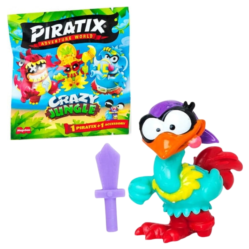 Zestaw 5x Kolekcjonerska Saszetka Z Figurką Piratix Crazy Jungle