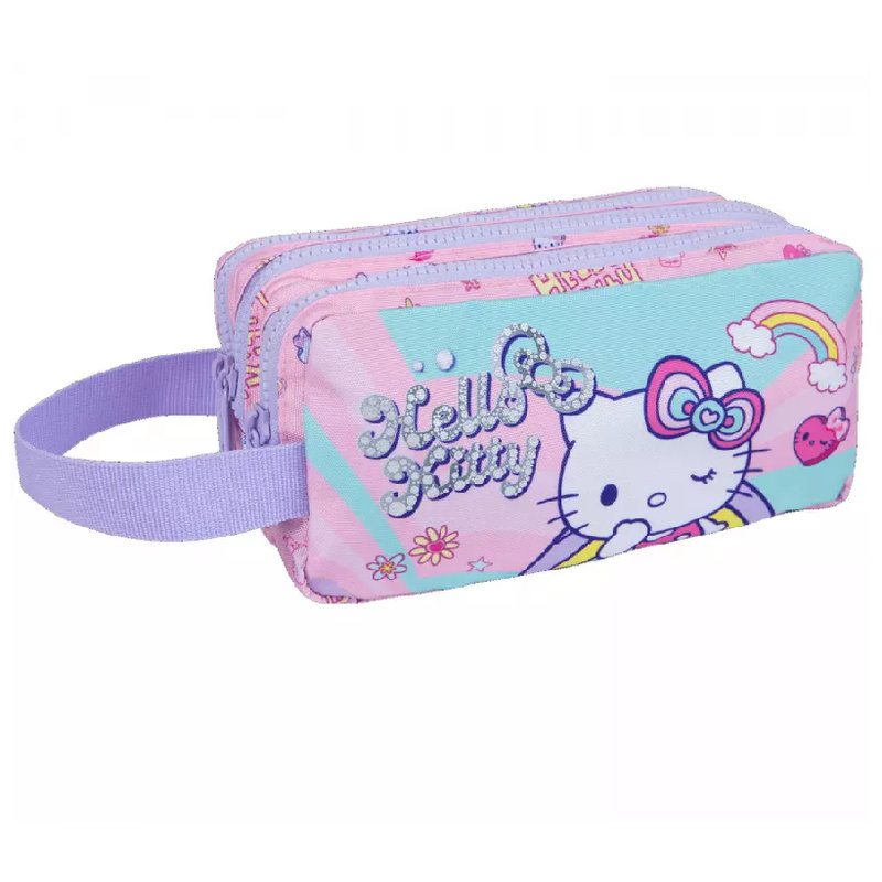 Piórnik Coolpack Hello Kitty Różowy Trzykomorowy Duży Szkolny Saszetka Dla Dziewczynki Pojemny