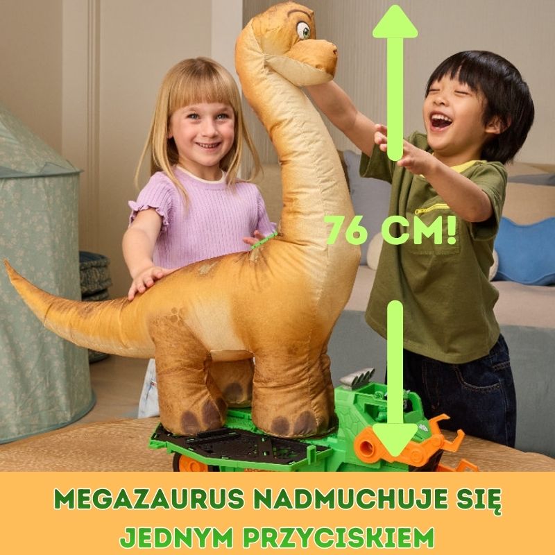 Psi Patrol i Dinozaury Dino Film Mega Pojazd Interaktywny XXL Z Dmuchanym Dinozaurem Dźwięk 3+