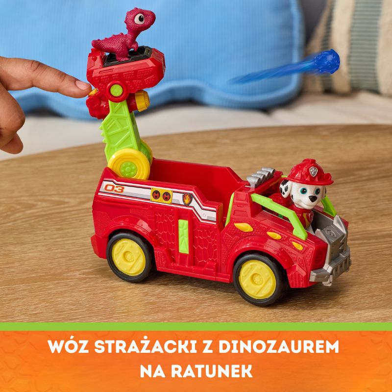 Psi Patrol i Dinozaury Dino Film Pojazd Krążownik Transporter Figurka Marshall + Dinozaur