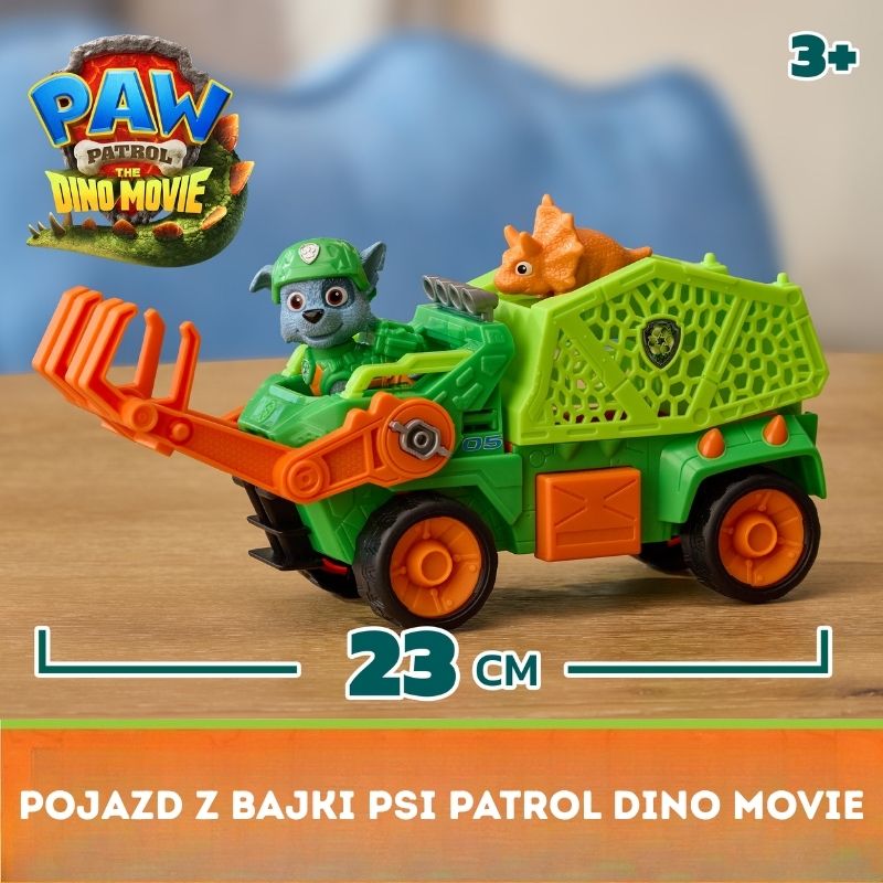 Psi Patrol i Dinozaury Dino Film Pojazd Krążownik Transporter Figurka Marshall + Dinozaur
