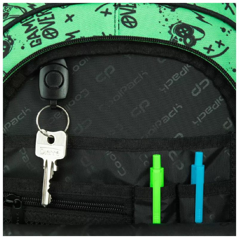 Plecak Coolpack Fast Szkolny Młodzieżowy Dla Dziecka Do Szkoły Pojemny Game Over Gradient Green