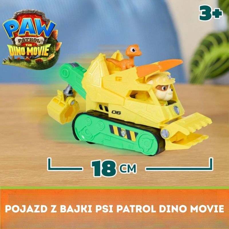 Psi Patrol i Dinozaury Dino Film Pojazd Krążownik Transporter Figurka Marshall + Dinozaur