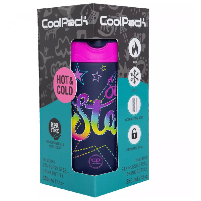 Butelka Termiczna Ze Stali Nierdzewnej Coolpack Stars 350 ML Do Szkoły Dla Dzieci