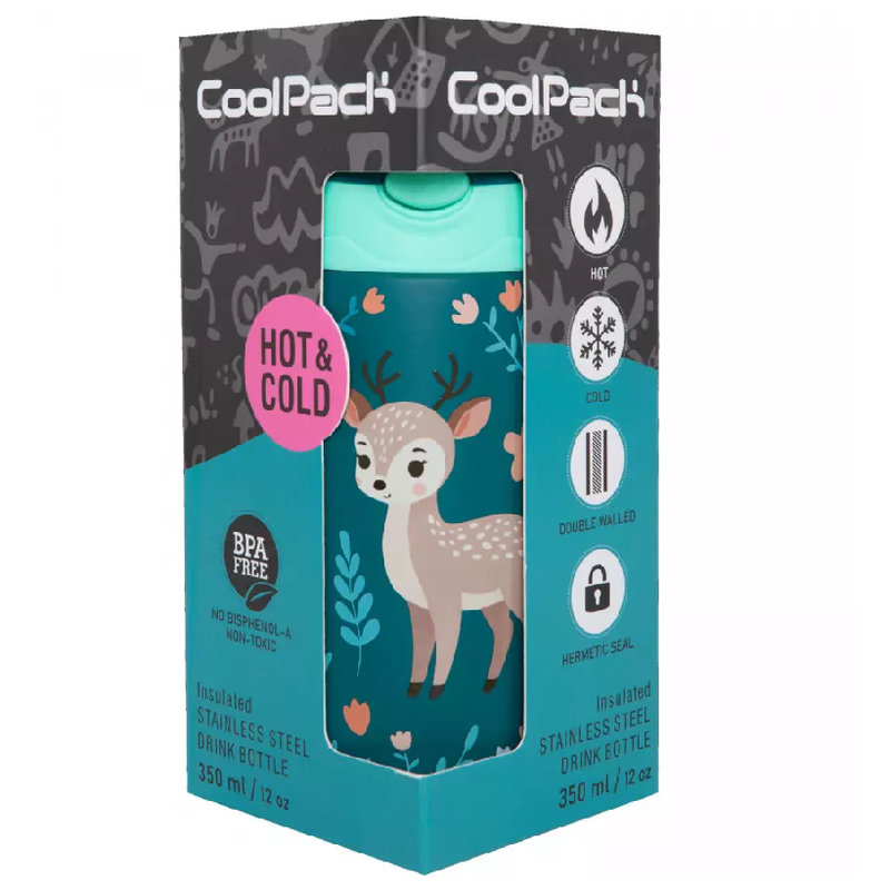  Butelka Termiczna Ze Stali Nierdzewnej Coolpack Deer 350 ML Do Szkoły Dla Dzieci
