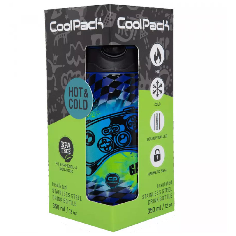 Butelka Termiczna Ze Stali Nierdzewnej Coolpack Gamer Chess 350 ML Do Szkoły Dla Dzieci