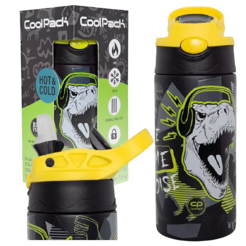 Butelka Termiczna Ze Stali Nierdzewnej Coolpack Dinopark 350 ML Do Szkoły Dla Dzieci