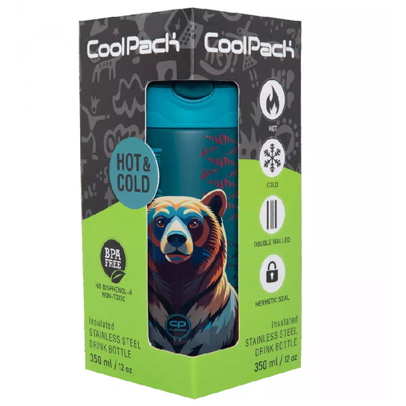 Butelka Termiczna Ze Stali Nierdzewnej Coolpack Bear 350 ML Do Szkoły Dla Dzieci