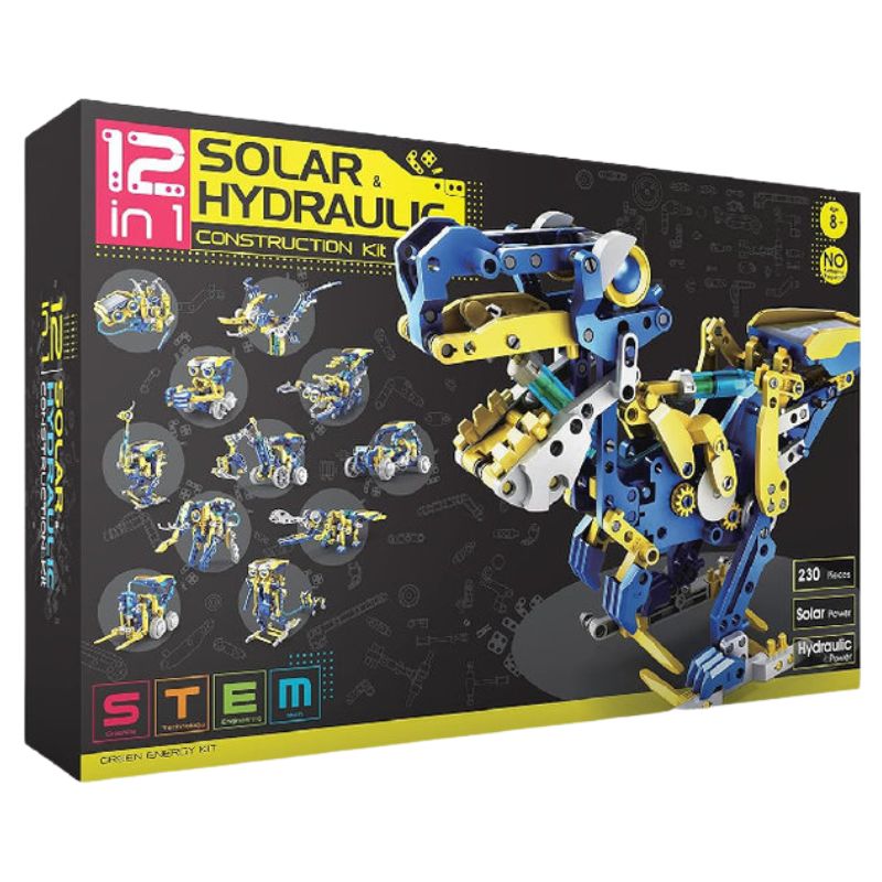 Robot Solar Pentru Copii Hidraulic Set Educațional de Construcție Blocuri 12 Roboți