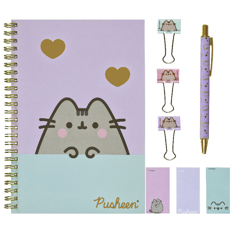 Undercover Zestaw Szkolny Prezentowy Przybory Szkolne Do Szkoły Pamiętnik Notes Zeszycik Długopis Karteczki Pusheen