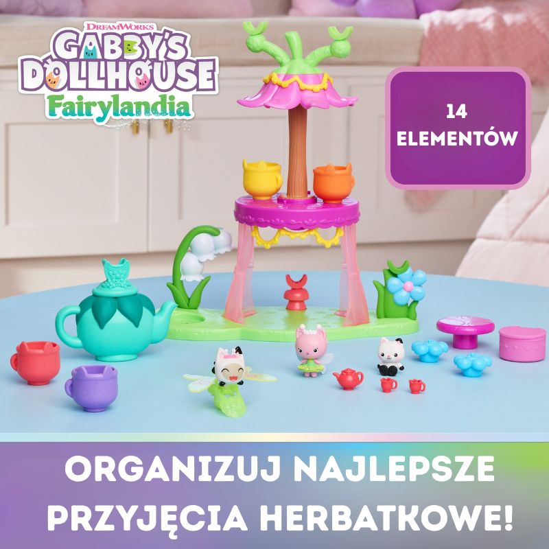 Căsuța Pisicii Gabi Petrecerea Ceaiului Wróżkolandia Set de Ceai Figurină + Accesorii