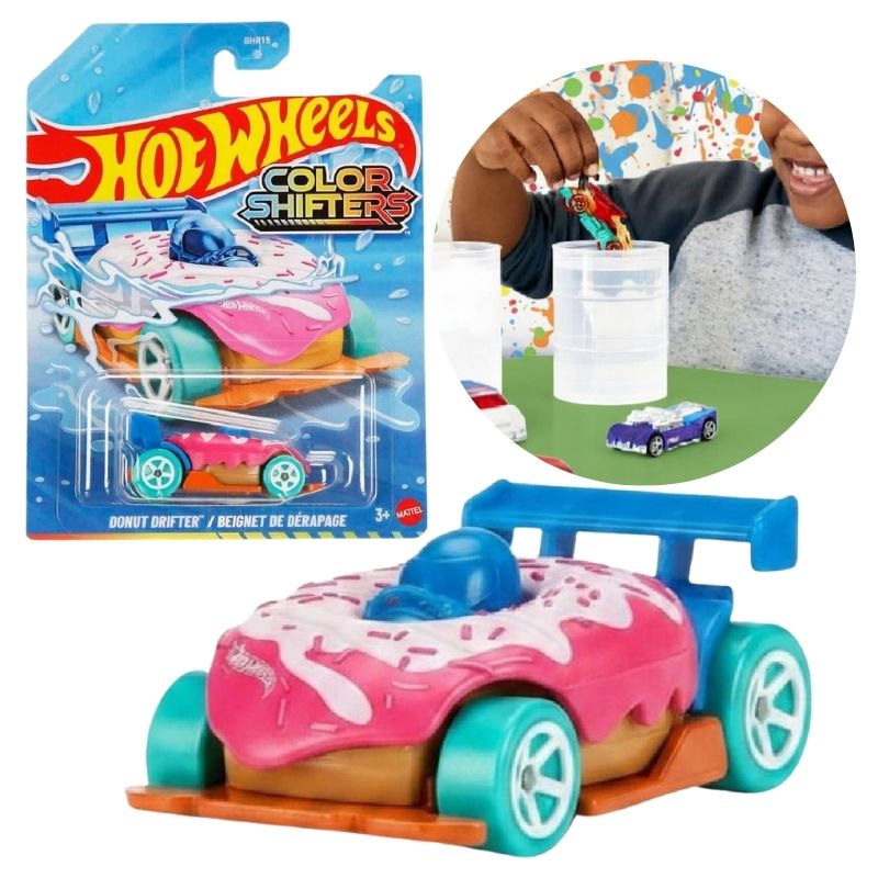 Mașinuță Hot Wheels Schimbătoare de Culoare Color Shifters Donut Drifter JKP19 3+