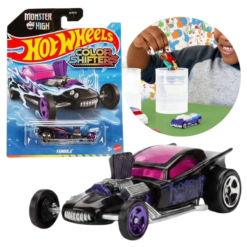 Autko Hot Wheels Zmieniające Kolor Color Shifters Samochodzik Pojazd Fangula Monster High JKP16 3+