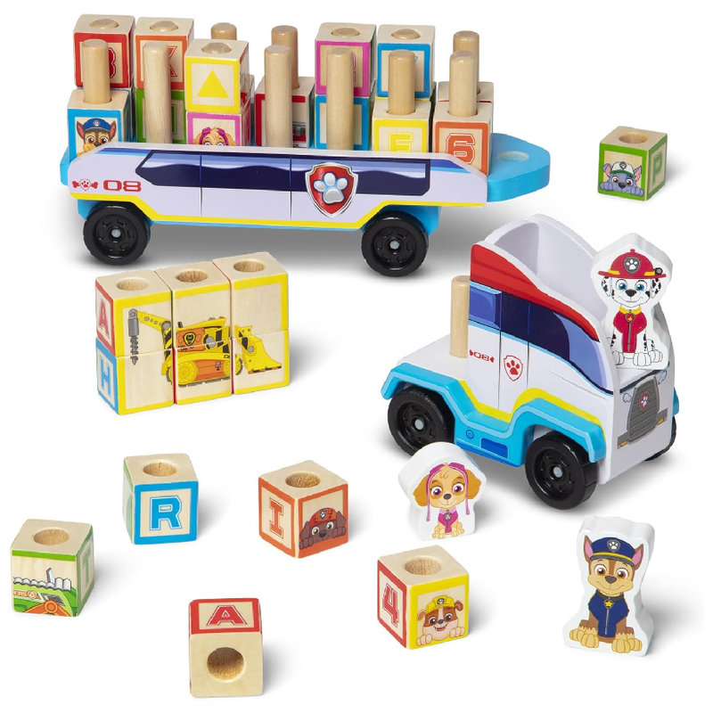 Camion de lemn Paw Patrol Melissa & Doug Jucărie educativă ABC pentru copii