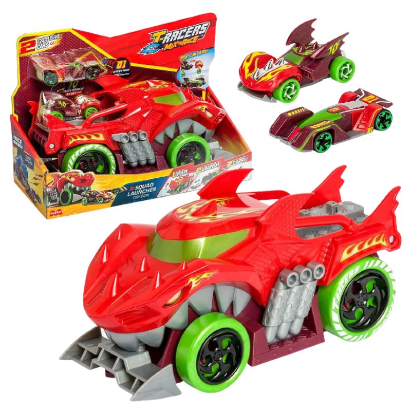 Vehicul Lansator T-Racers Dragon Jucărie Mașinuță Set Mare Mașină Dragon Mașinuțe