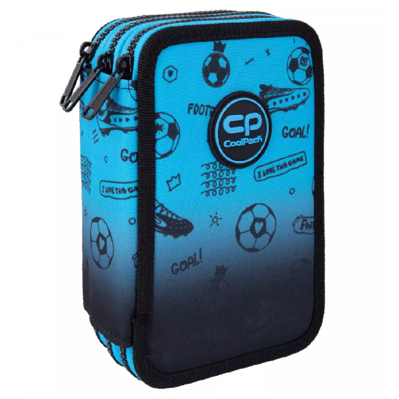 Penar Școlar 3 compartimente Coolpack Jumper 3 Game Over Gradient Blue Spațios cu Echipament pentru Școală pentru Copii