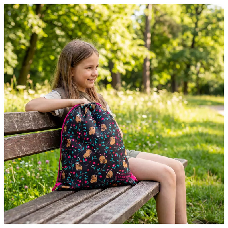 Saculet pentru Încălțăminte Astra AstraBag Flower Capy pentru Școală și Sport, Rucsac pentru Pantofi Pentru Copii