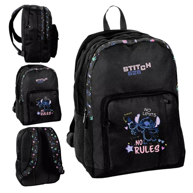 Paso Be Uniq Plecak Szkolny Młodzieżowy Do Szkoły Dwukomorowy Duży Pojemny A4 Stitch