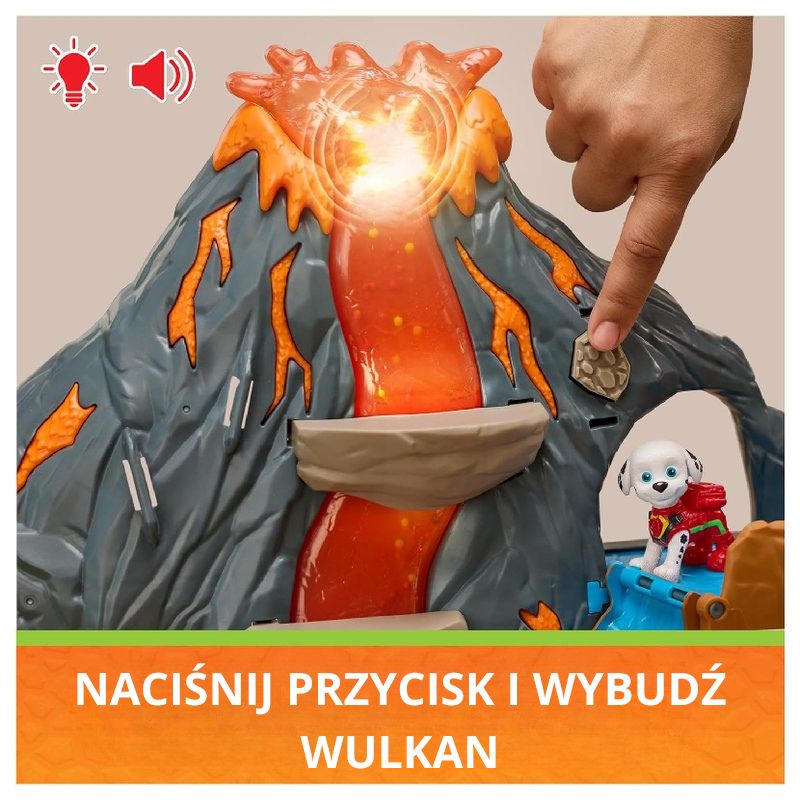 Psi Patrol I Dinozaury Zabawka Filmowa Zabawka Z Filmu Dino Film Wybuchający Wulkan Lava Blast + Figura Piesek Marschall