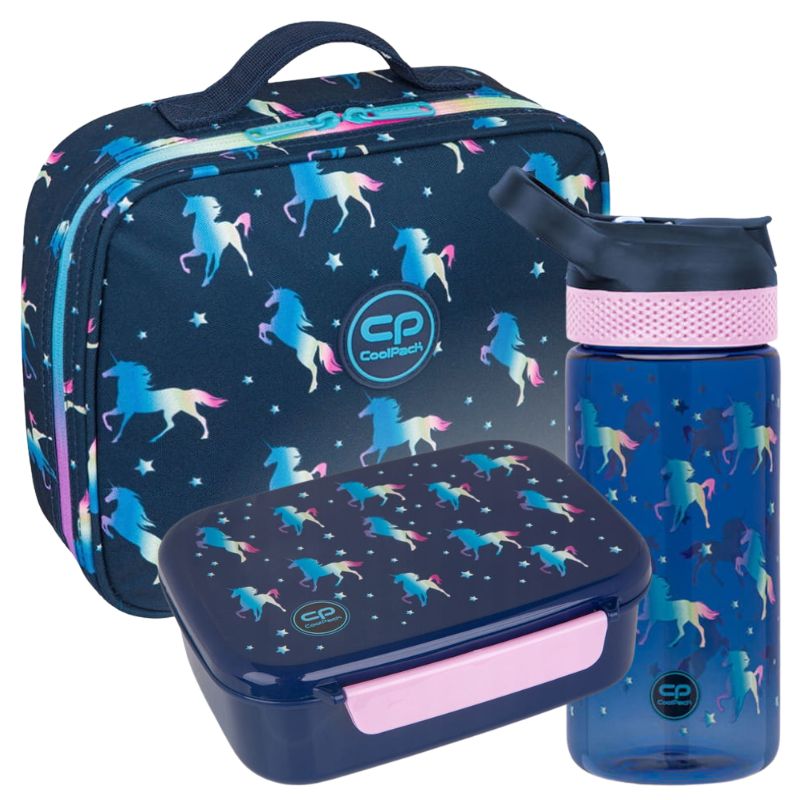 Zestaw Szkolny Śniadaniowy 3w1 CoolPack Bidon Bibby 420ml + Lunchbox Śniadaniówka Z Przegródką FoodyX + Cooler Bag Śniadaniówka Termiczna